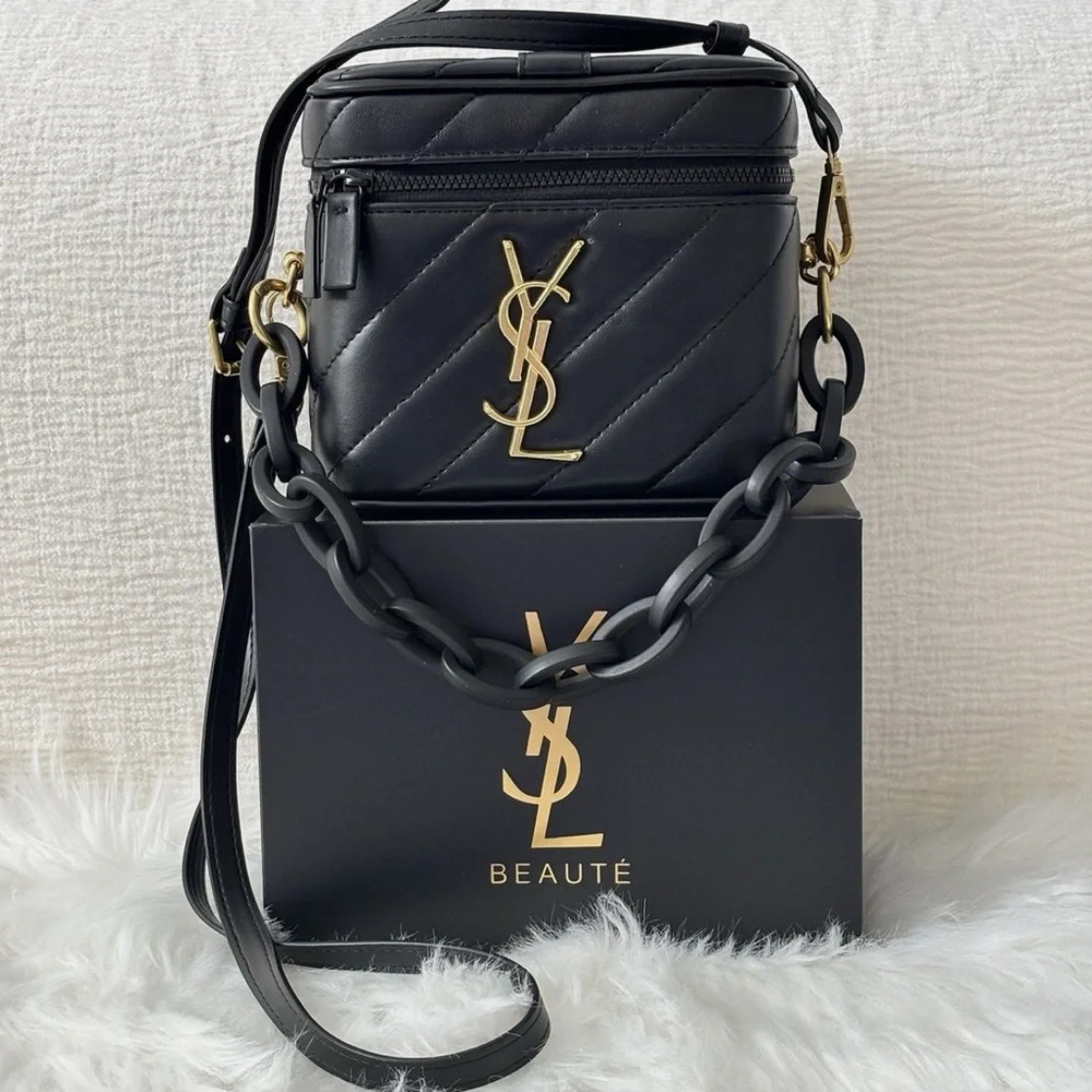 Saint Laurent Black Quilted Bag with Gold YSL Hardware - Picture 5 of 14